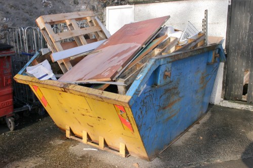 Office furniture being cleared for removal